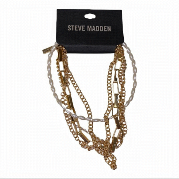 Steve Madden multi layer gold necklace NWT - Picture 1 of 7